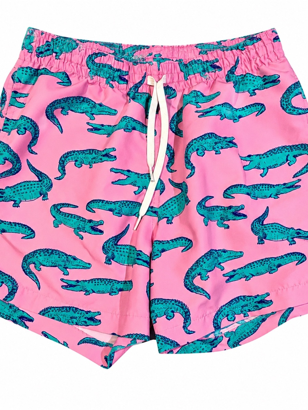 Chubbies Pink Alligator Print Swim Trunks Shorts Medium M Made USA Lined - Picture 1 of 4